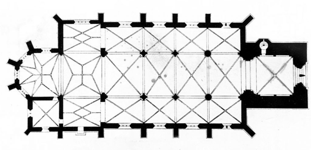 Bild 508 - Grundriß der ev. ref. Kirche 1961