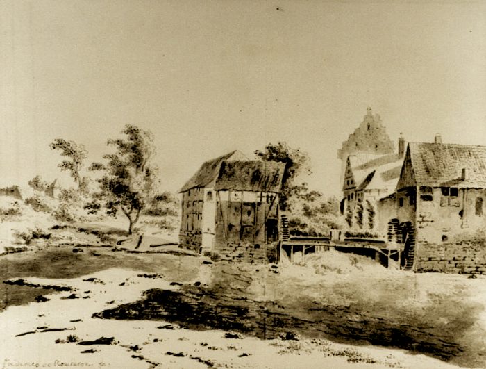 Bild 2400 - Zeichnung - Wassermühle um 1600
